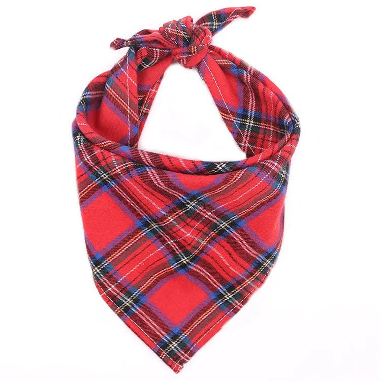 Small Dog Bandanas – Plaid Style, Set of 4