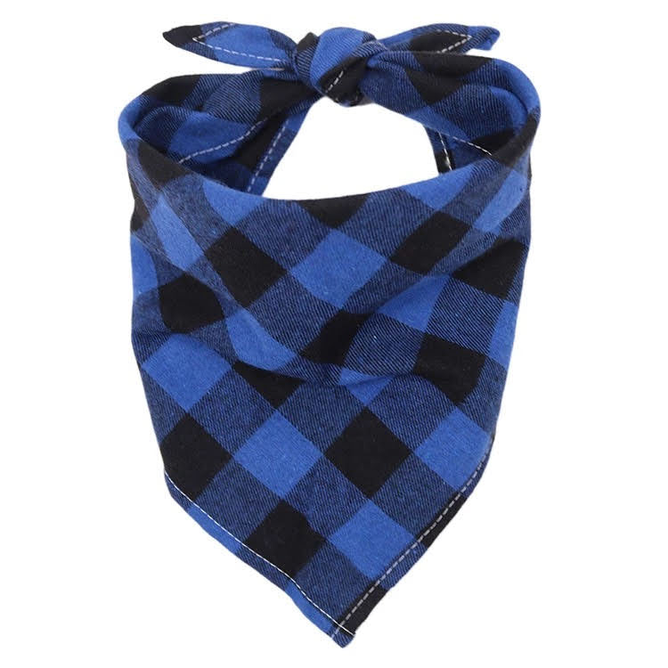 Large Dog Bandanas – Plaid Style, Set of 4